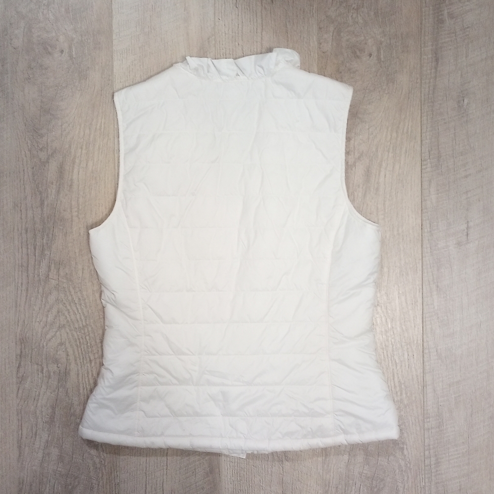 White House Black Market White Puffer Vest Sz Med - Picture 7 of 11